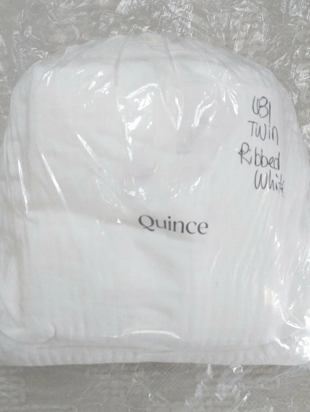 NWT! Quince Organic Cotton White Ribbed Coverlet & 1 Sham! Twin (631)